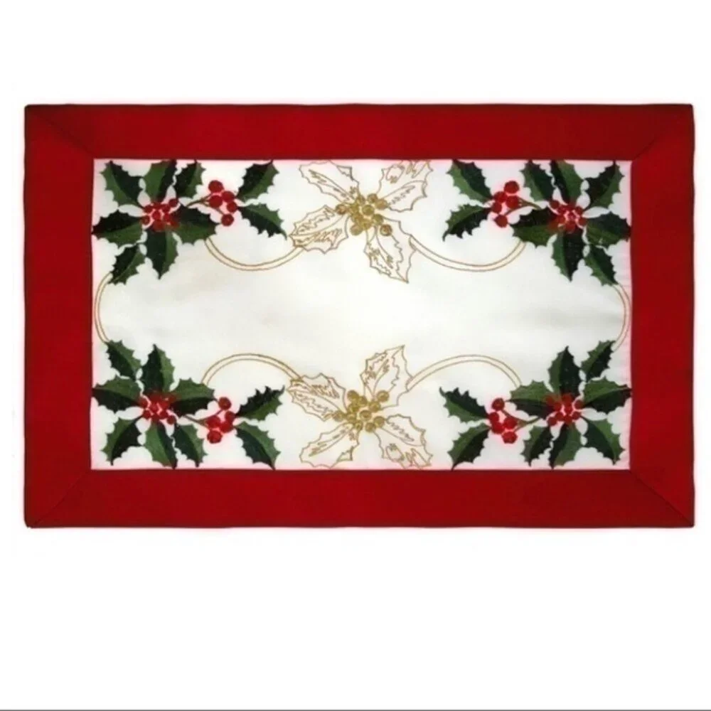 5PC Embroidery Bordered Placemat NEW